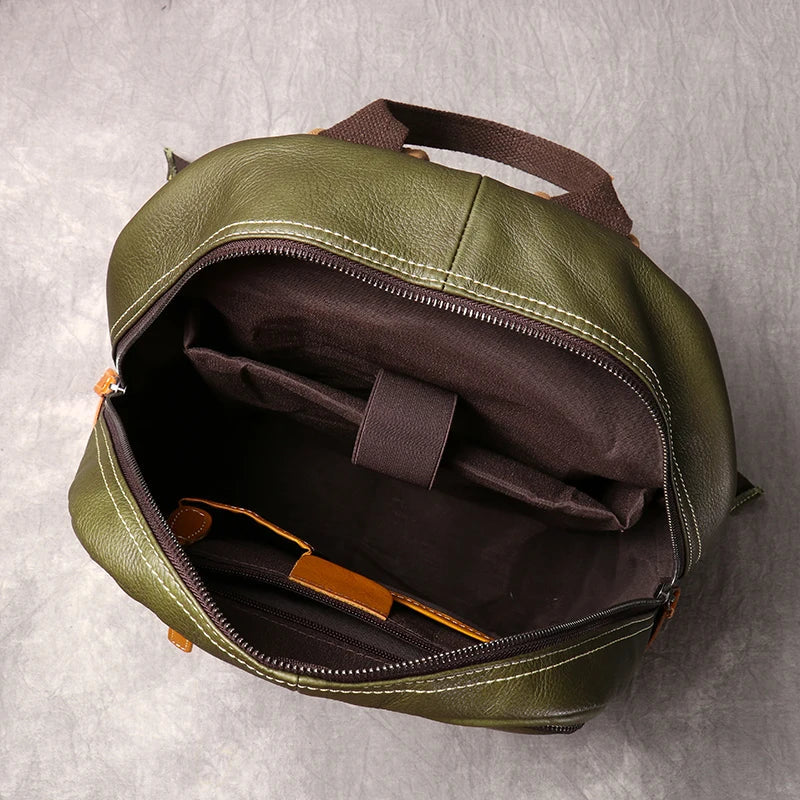 Genuine Leather Vintage Knapsack Backpack for Men - Full Grain Leather Daypack