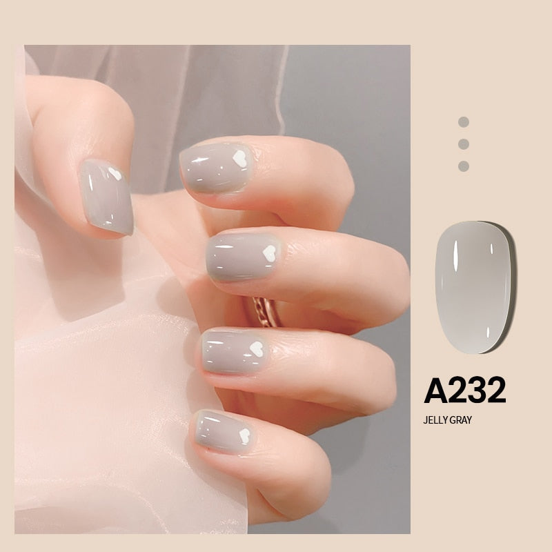 Transparent Nude Jelly Gel Nail Polish Semi Permanent 7.3ml Top Coat Soak Off UV LED Varnish Nail Art Design Base Gel