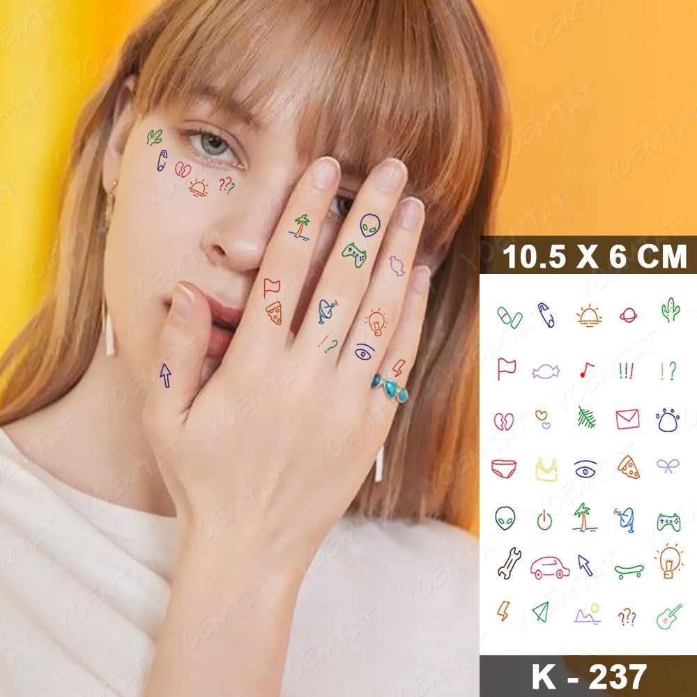 Waterproof Temporary Tattoo Stickers Black Butterfly Rose Transfer Flash Tatoo Women Sexy Neck Hand Chest  Body Art Fake Tattoos