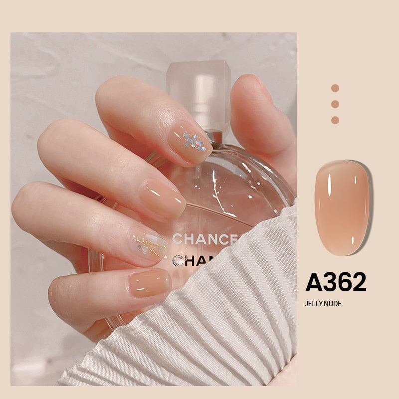 Transparent Nude Jelly Gel Nail Polish Semi Permanent 7.3ml Top Coat Soak Off UV LED Varnish Nail Art Design Base Gel