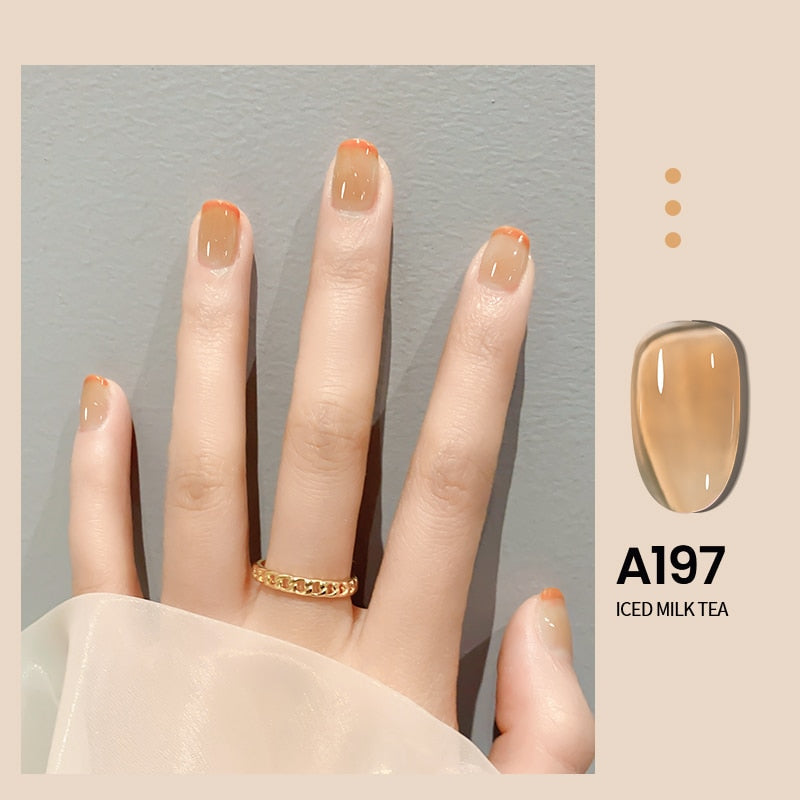 Transparent Nude Jelly Gel Nail Polish Semi Permanent 7.3ml Top Coat Soak Off UV LED Varnish Nail Art Design Base Gel