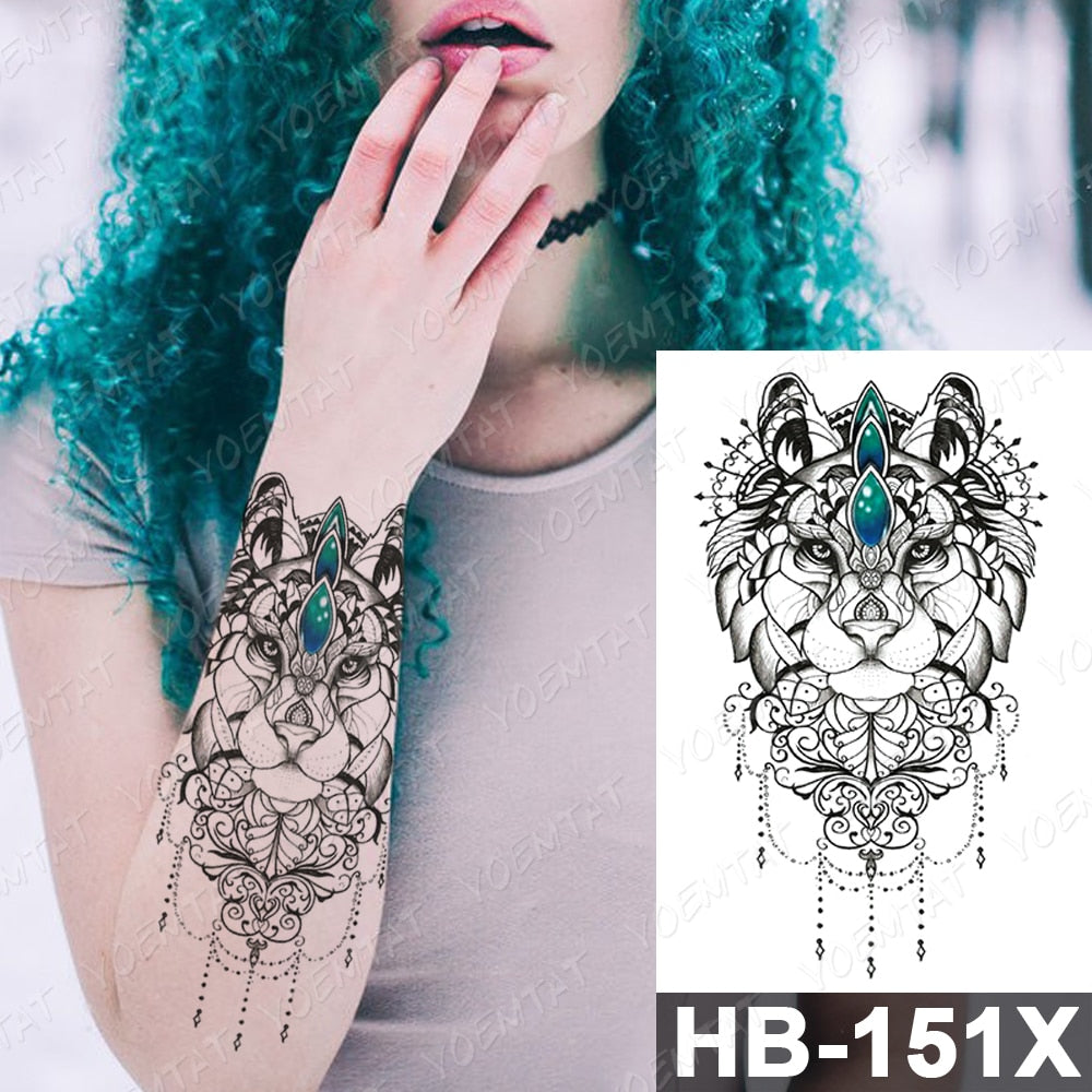 Waterproof Temporary Tattoo Stickers Fox Cat  Anime Kawaii Flash Tatoo Women Men Cute Pink Japanese Body Art Fake Sleeve Tattoos