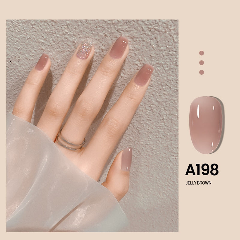 Transparent Nude Jelly Gel Nail Polish Semi Permanent 7.3ml Top Coat Soak Off UV LED Varnish Nail Art Design Base Gel