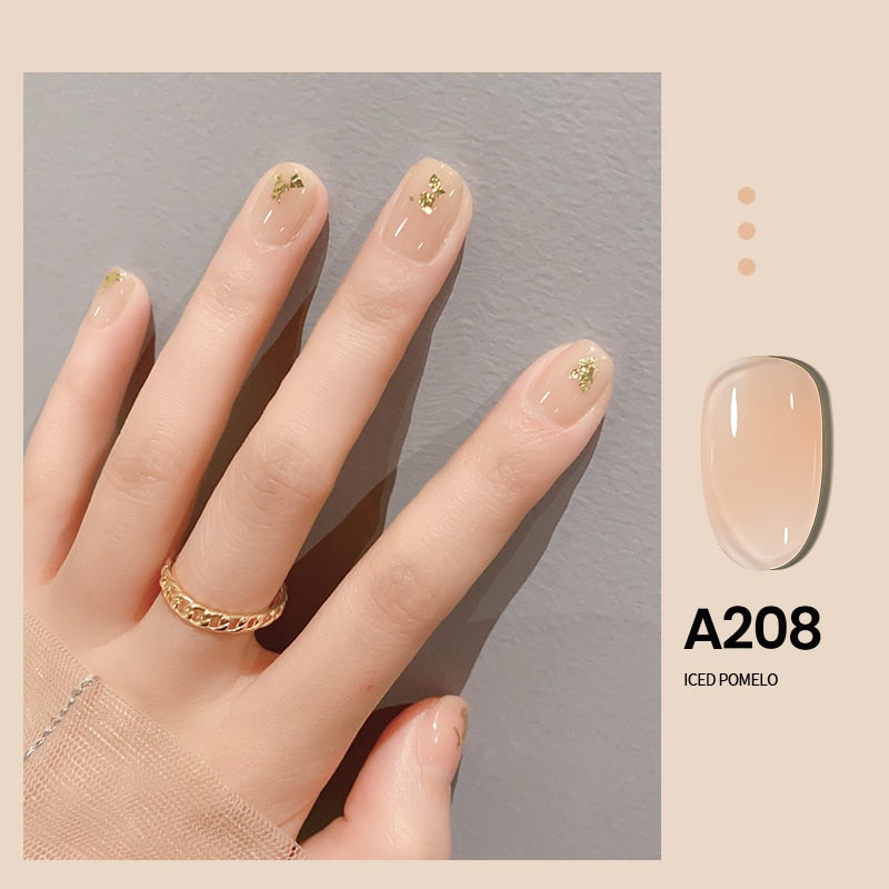 Transparent Nude Jelly Gel Nail Polish Semi Permanent 7.3ml Top Coat Soak Off UV LED Varnish Nail Art Design Base Gel
