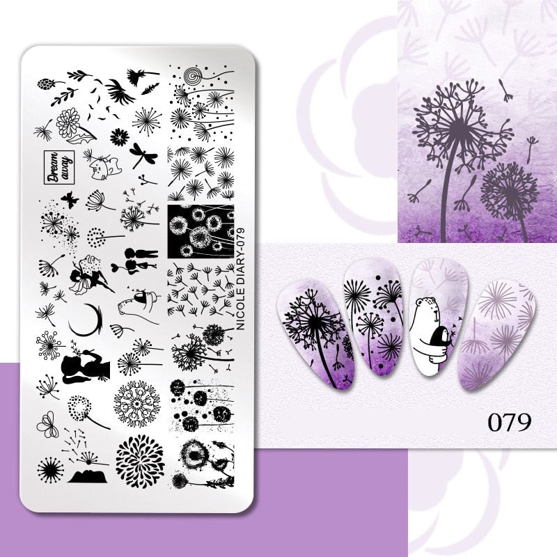 Halloween Series Nail Art Stamping Plates Snake Butterfly Designs Nail Polish Flower Printing Stamp Template Tools