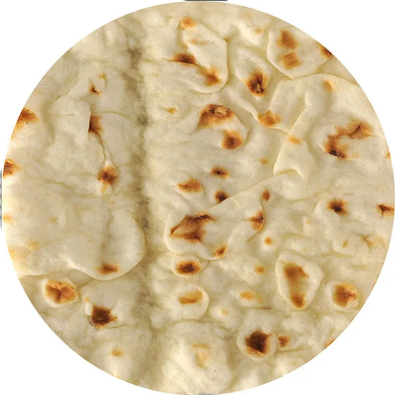 Warm coral fleece tortilla pizza blanket mexican round shape lavash wool sofa plaid plush bedspread winter throw blanket