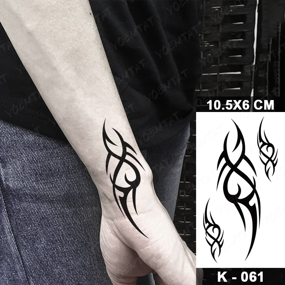 Waterproof Temporary Tattoo Stickers Black Butterfly Rose Transfer Flash Tatoo Women Sexy Neck Hand Chest  Body Art Fake Tattoos