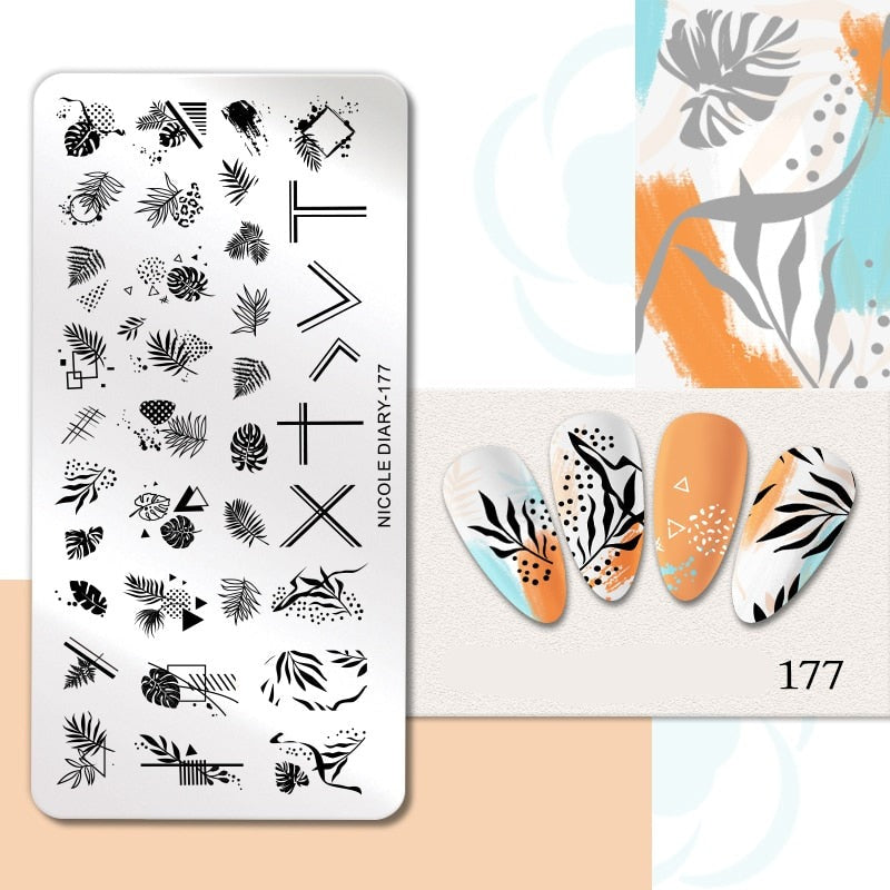 Halloween Series Nail Art Stamping Plates Snake Butterfly Designs Nail Polish Flower Printing Stamp Template Tools