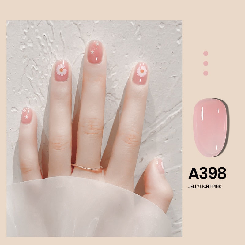 Transparent Nude Jelly Gel Nail Polish Semi Permanent 7.3ml Top Coat Soak Off UV LED Varnish Nail Art Design Base Gel