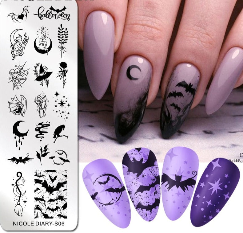 Halloween Stamping plates Stamp For Nails Pumpkin Ghost Nail Polish Templates All for Manicure Nail Designs