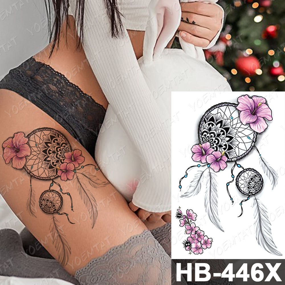 Waterproof Temporary Tattoo Stickers Fox Cat  Anime Kawaii Flash Tatoo Women Men Cute Pink Japanese Body Art Fake Sleeve Tattoos