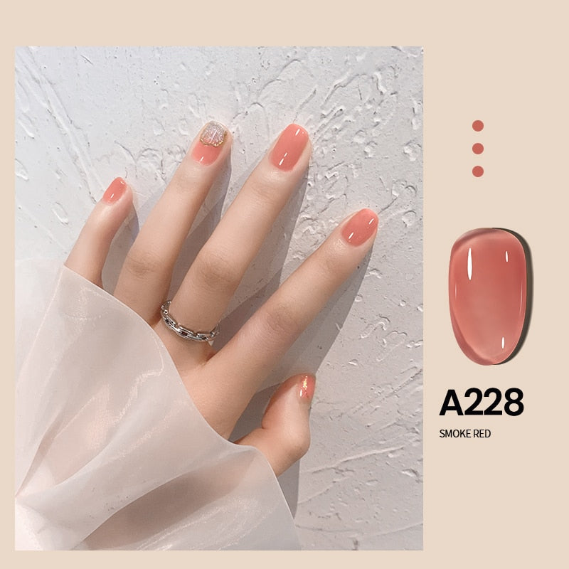 Transparent Nude Jelly Gel Nail Polish Semi Permanent 7.3ml Top Coat Soak Off UV LED Varnish Nail Art Design Base Gel