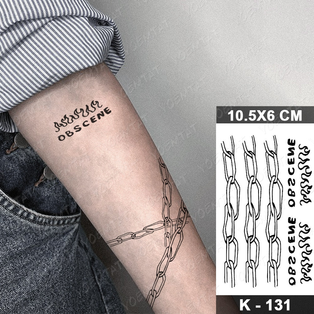 Waterproof Temporary Tattoo Stickers Black Butterfly Rose Transfer Flash Tatoo Women Sexy Neck Hand Chest  Body Art Fake Tattoos