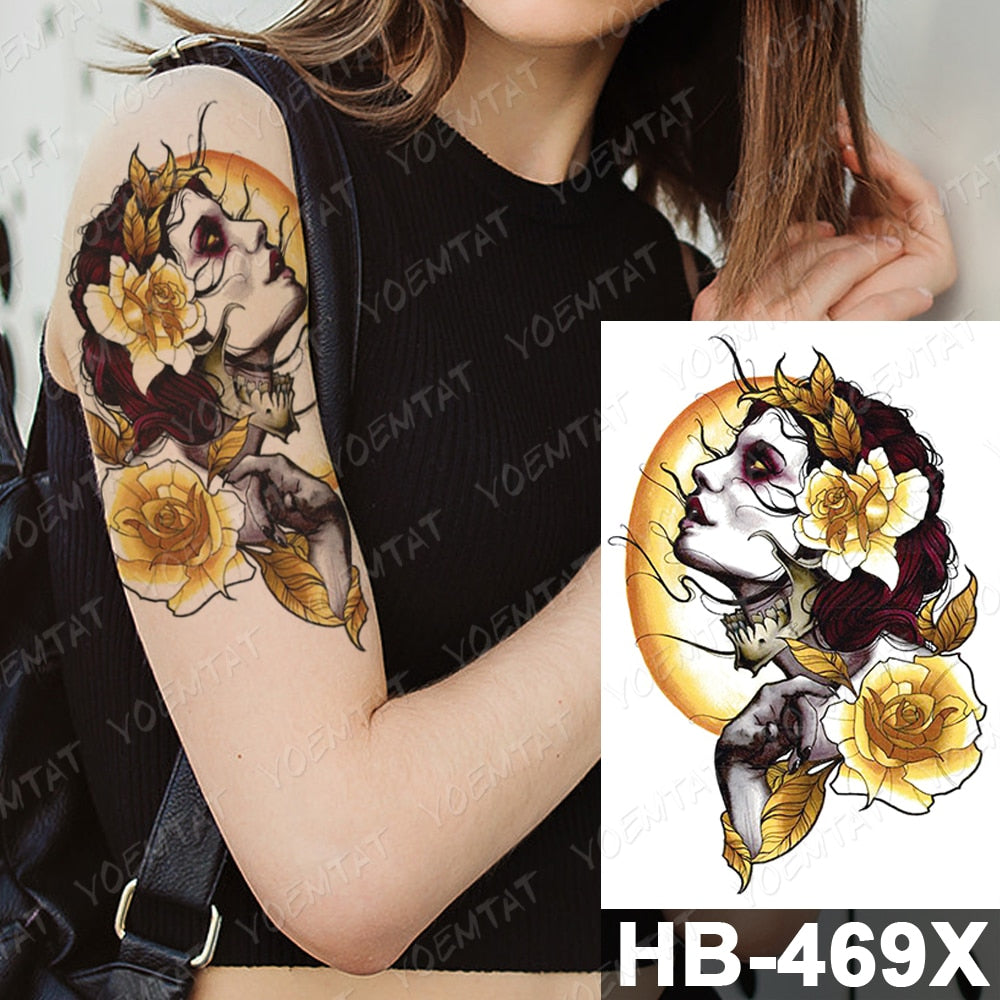 Waterproof Temporary Tattoo Stickers Fox Cat  Anime Kawaii Flash Tatoo Women Men Cute Pink Japanese Body Art Fake Sleeve Tattoos