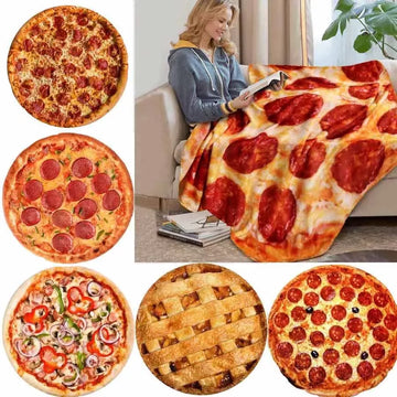 Warm coral fleece tortilla pizza blanket mexican round shape lavash wool sofa plaid plush bedspread winter throw blanket