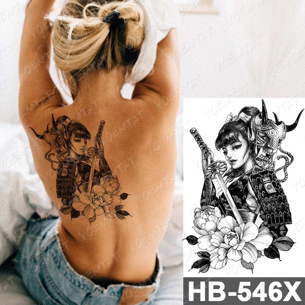 Waterproof Temporary Tattoo Stickers Fox Cat  Anime Kawaii Flash Tatoo Women Men Cute Pink Japanese Body Art Fake Sleeve Tattoos