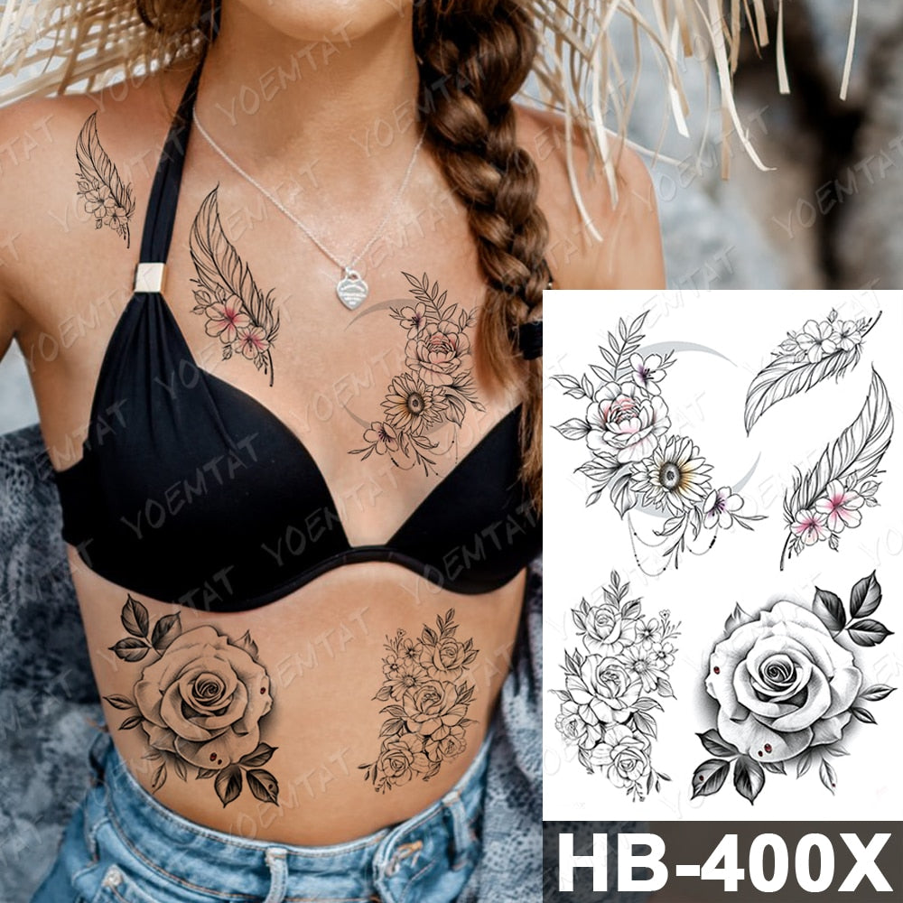 Waterproof Temporary Tattoo Stickers Fox Cat  Anime Kawaii Flash Tatoo Women Men Cute Pink Japanese Body Art Fake Sleeve Tattoos