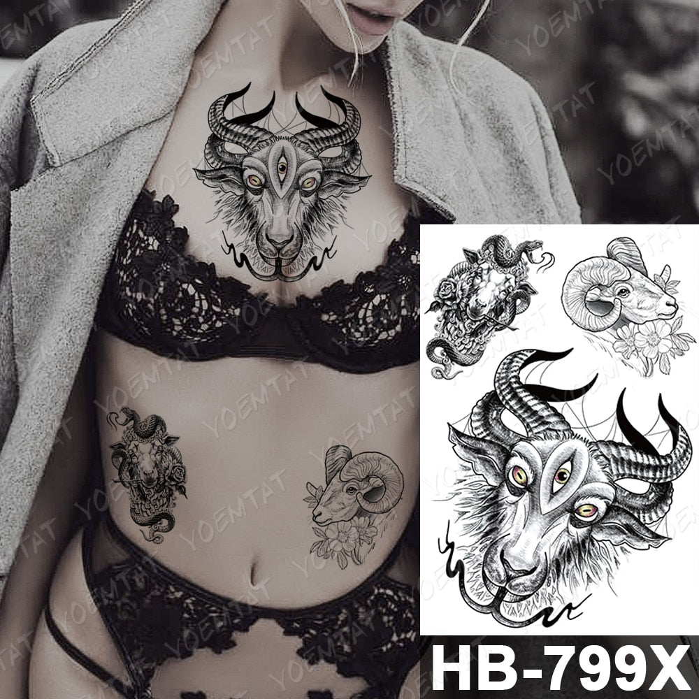 Waterproof Temporary Tattoo Stickers Fox Cat  Anime Kawaii Flash Tatoo Women Men Cute Pink Japanese Body Art Fake Sleeve Tattoos