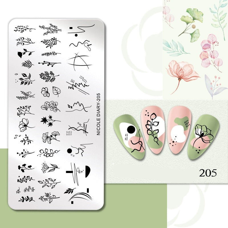 Halloween Series Nail Art Stamping Plates Snake Butterfly Designs Nail Polish Flower Printing Stamp Template Tools