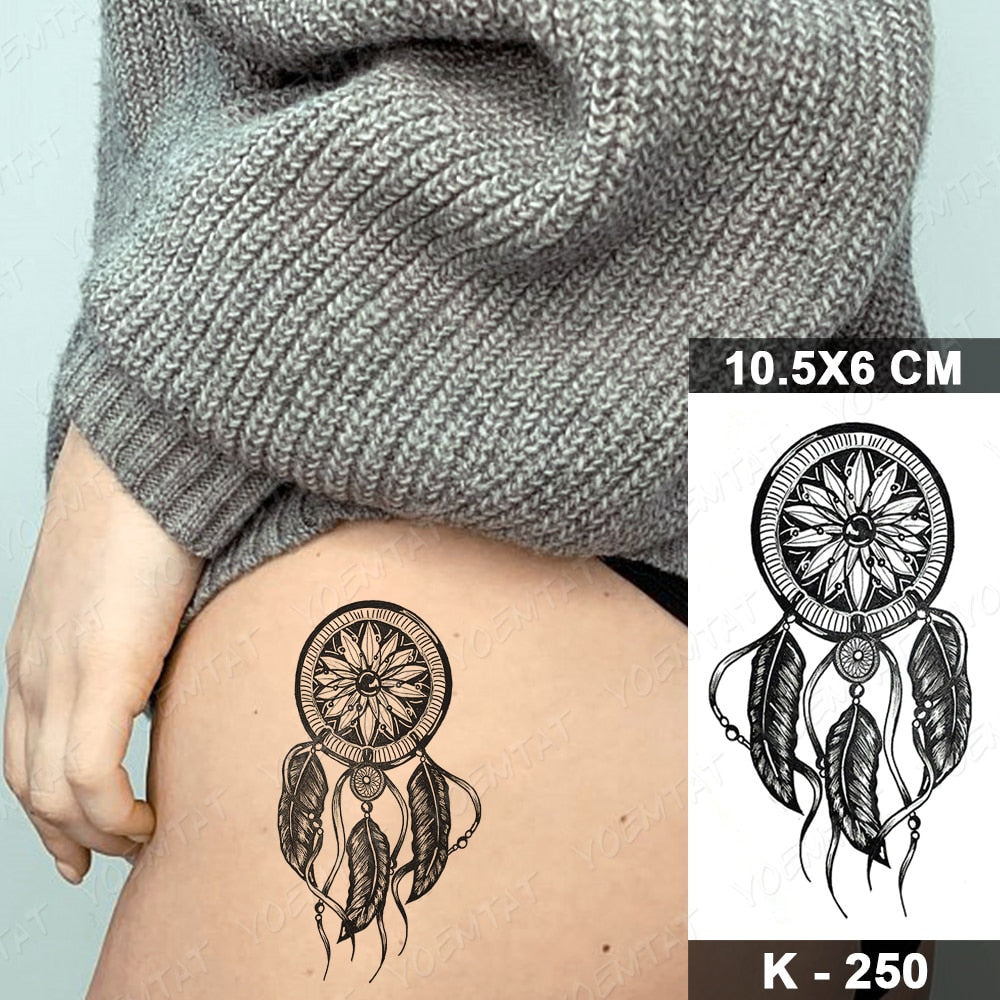 Waterproof Temporary Tattoo Stickers Black Butterfly Rose Transfer Flash Tatoo Women Sexy Neck Hand Chest  Body Art Fake Tattoos