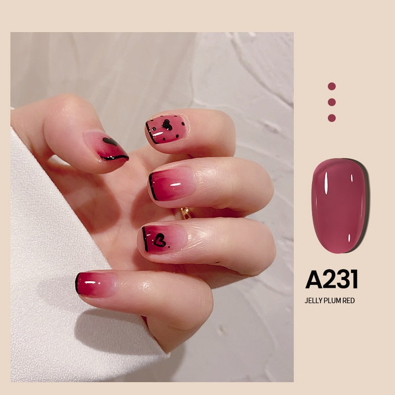 Transparent Nude Jelly Gel Nail Polish Semi Permanent 7.3ml Top Coat Soak Off UV LED Varnish Nail Art Design Base Gel