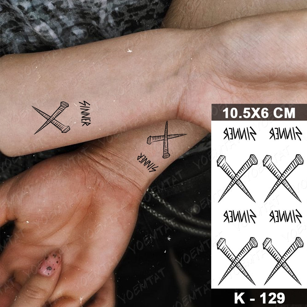 Waterproof Temporary Tattoo Stickers Black Butterfly Rose Transfer Flash Tatoo Women Sexy Neck Hand Chest  Body Art Fake Tattoos