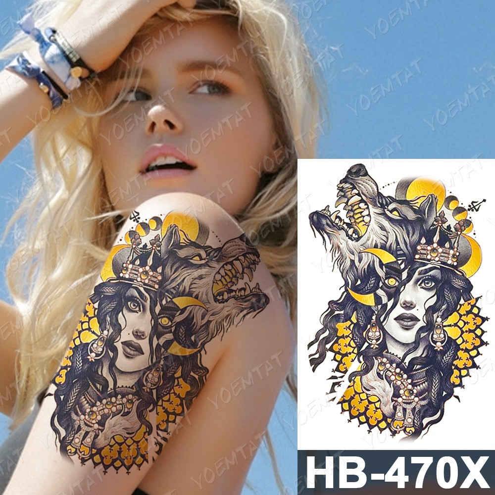 Waterproof Temporary Tattoo Stickers Fox Cat  Anime Kawaii Flash Tatoo Women Men Cute Pink Japanese Body Art Fake Sleeve Tattoos
