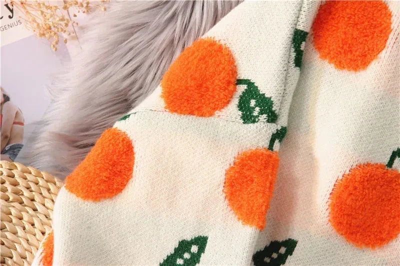 Women's Winter Orange High Neck Sweater