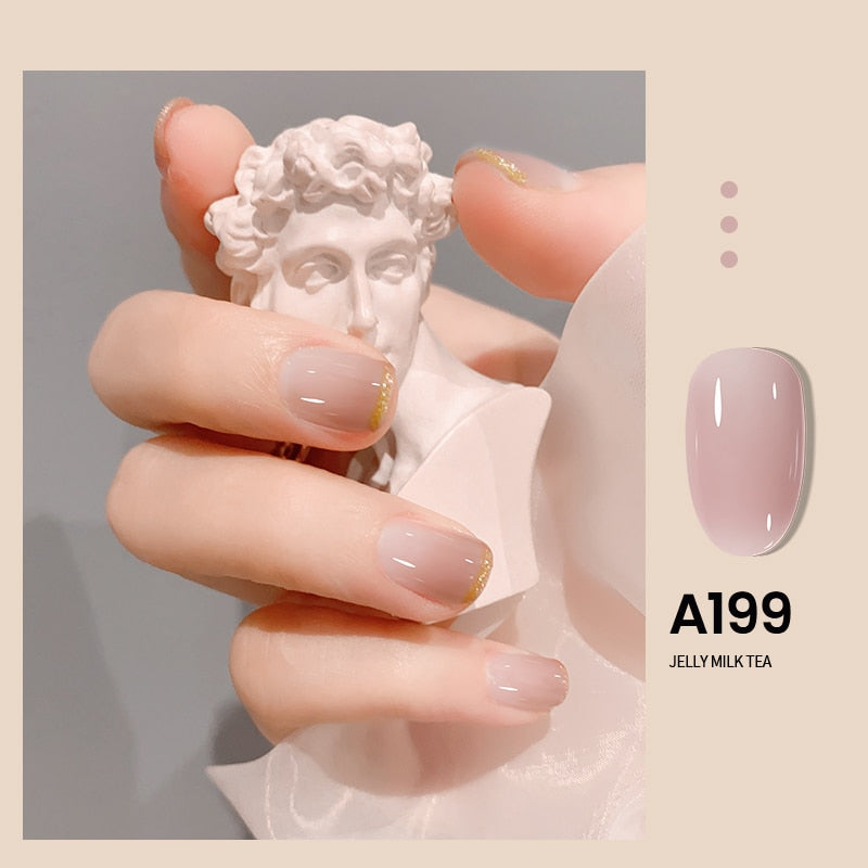 Transparent Nude Jelly Gel Nail Polish Semi Permanent 7.3ml Top Coat Soak Off UV LED Varnish Nail Art Design Base Gel