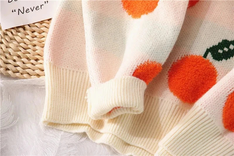 Women's Winter Orange High Neck Sweater