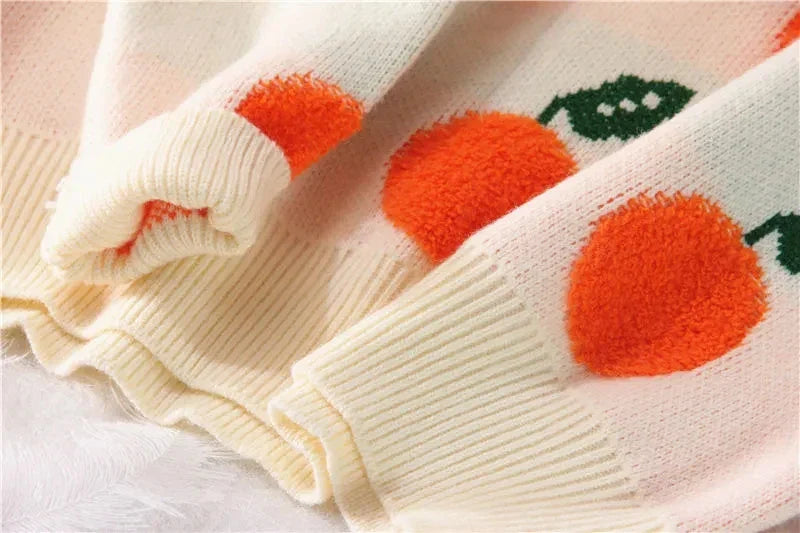 Women's Winter Orange High Neck Sweater