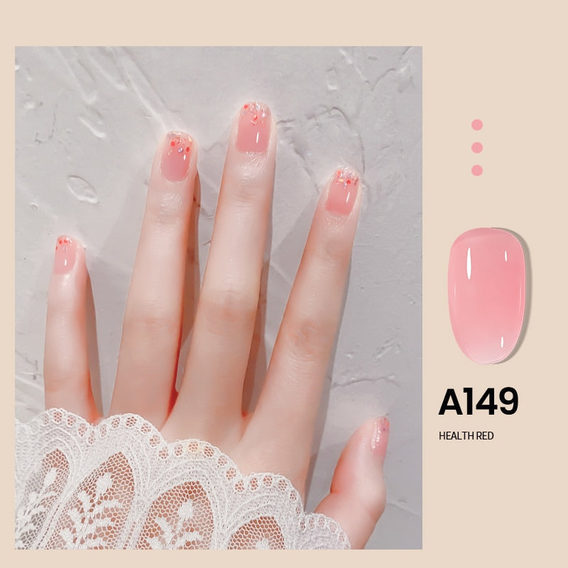 Transparent Nude Jelly Gel Nail Polish Semi Permanent 7.3ml Top Coat Soak Off UV LED Varnish Nail Art Design Base Gel