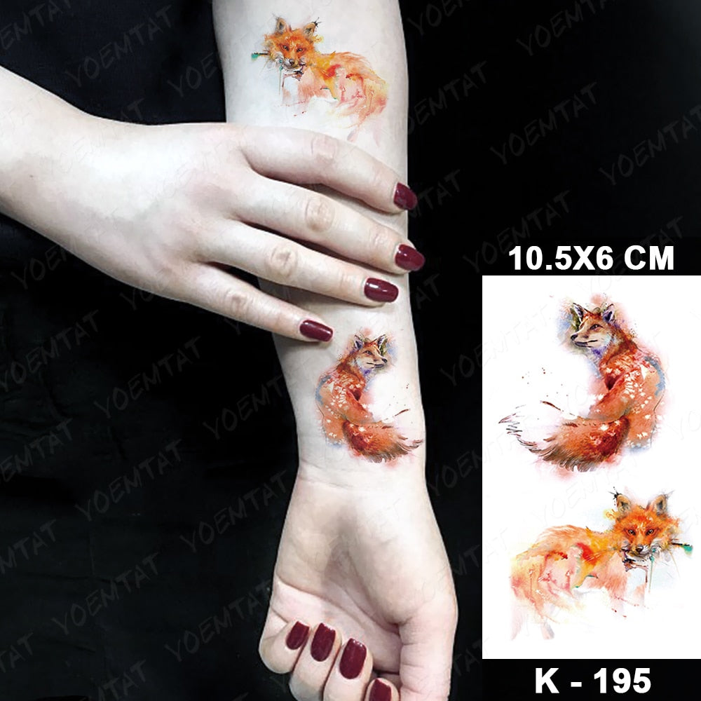 Waterproof Temporary Tattoo Stickers Black Butterfly Rose Transfer Flash Tatoo Women Sexy Neck Hand Chest  Body Art Fake Tattoos