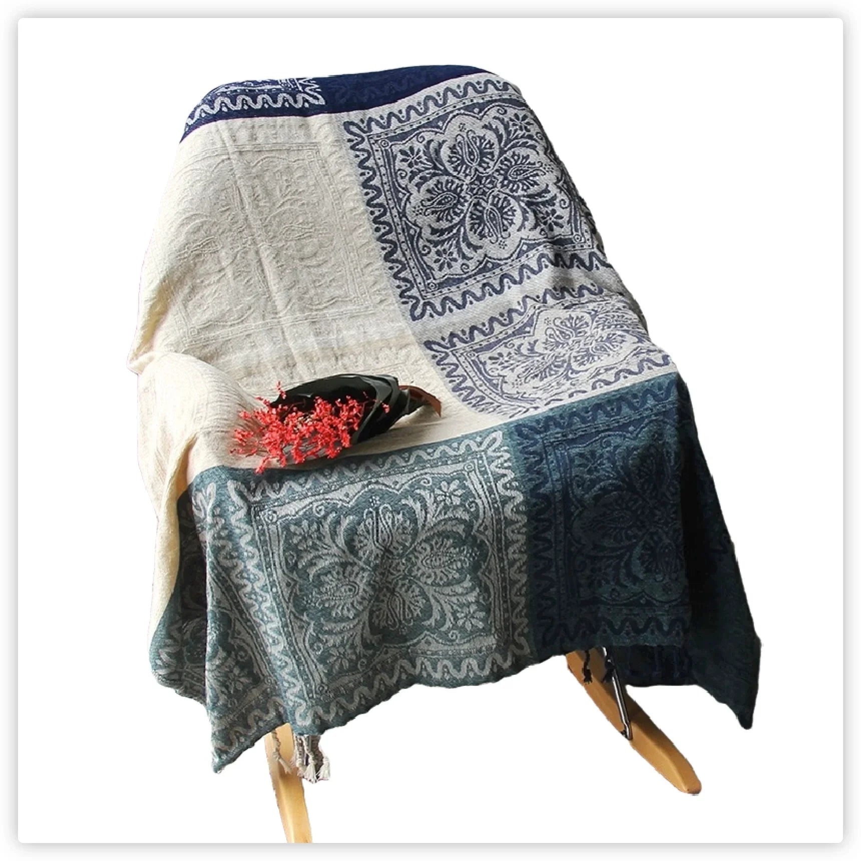 Textile City Ins Retro Sofa Decor Towel Mediterranean Nepal Plaid Patchwork Throw Blanket Heavy Sofa Cover Bedspread 220x260cm
