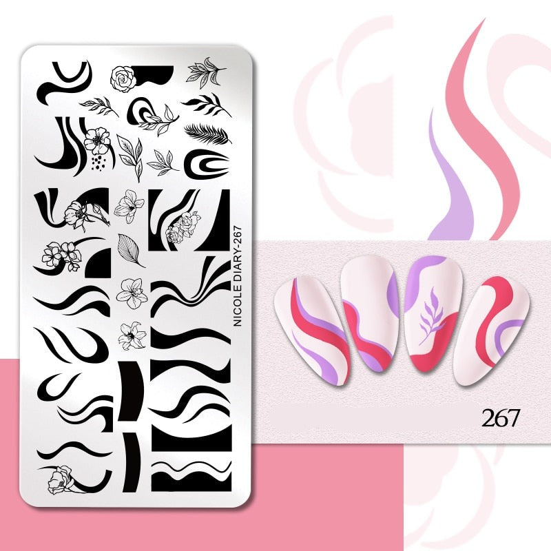 Halloween Series Nail Art Stamping Plates Snake Butterfly Designs Nail Polish Flower Printing Stamp Template Tools