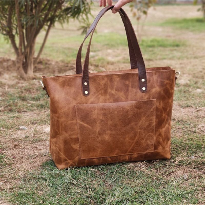 Stylish Handmade Genuine Leather Tote Bag