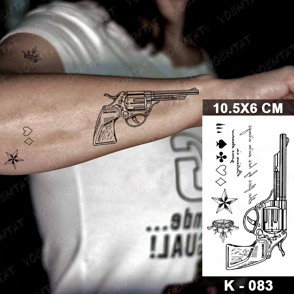 Waterproof Temporary Tattoo Stickers Black Butterfly Rose Transfer Flash Tatoo Women Sexy Neck Hand Chest  Body Art Fake Tattoos