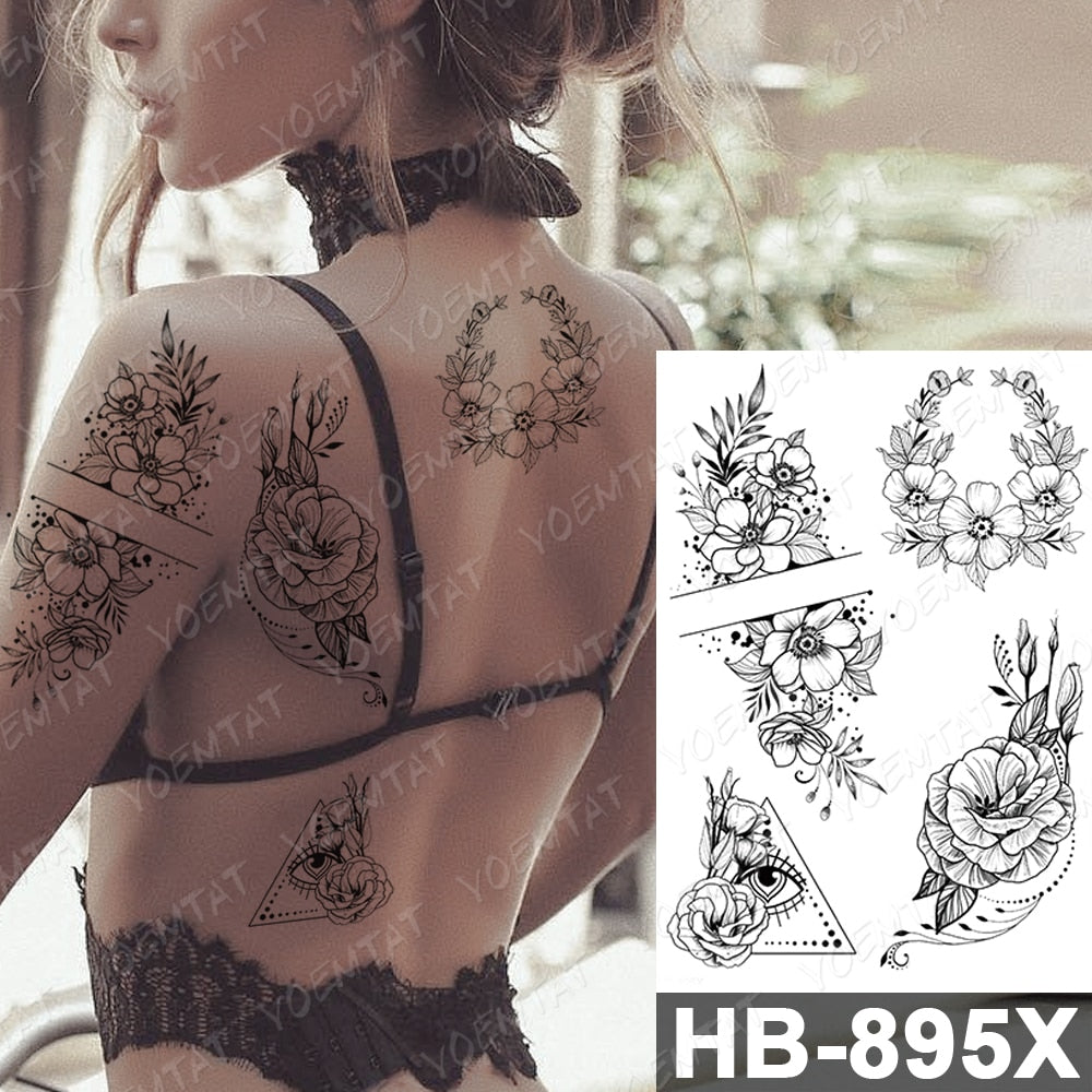 Waterproof Temporary Tattoo Stickers Fox Cat  Anime Kawaii Flash Tatoo Women Men Cute Pink Japanese Body Art Fake Sleeve Tattoos