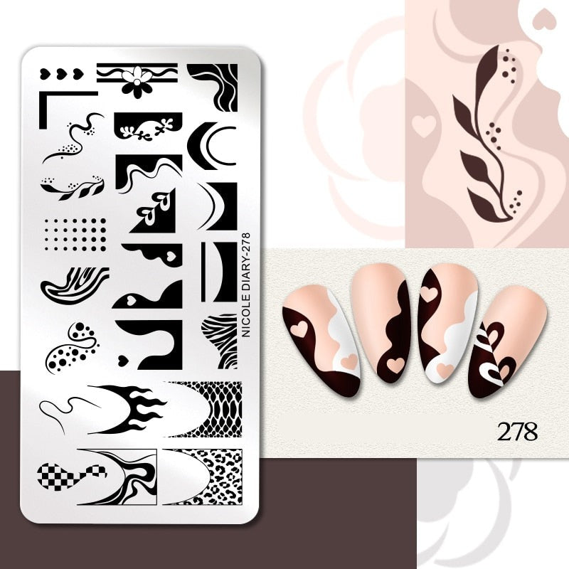 Halloween Series Nail Art Stamping Plates Snake Butterfly Designs Nail Polish Flower Printing Stamp Template Tools