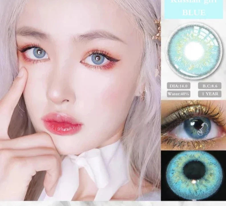 1 Pair Myopia Lenses Color Contact Lenses for Eyes Lenses With Diopters Prescription Blue Eye Lenses Green Lenses