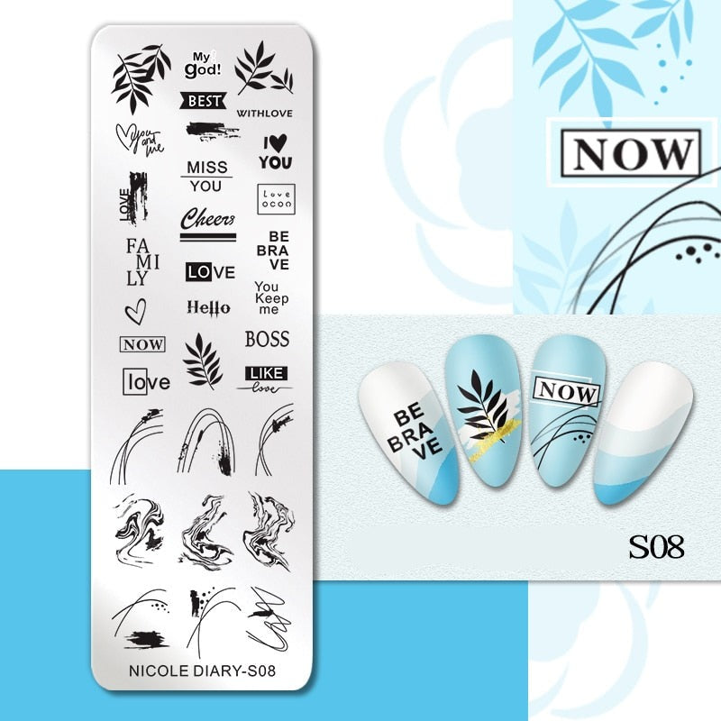 Halloween Series Nail Art Stamping Plates Snake Butterfly Designs Nail Polish Flower Printing Stamp Template Tools