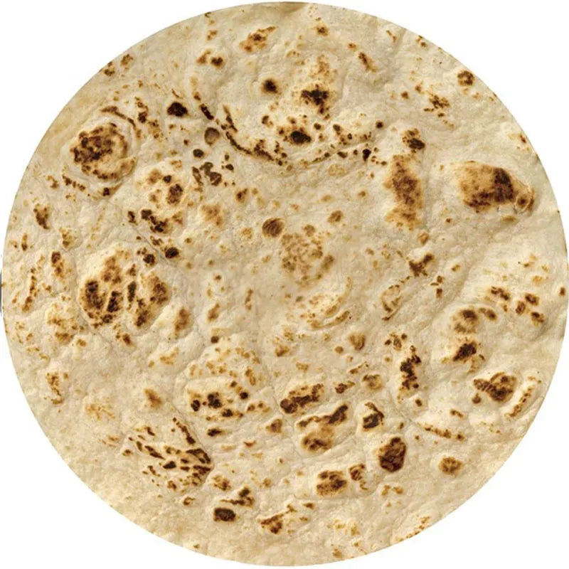Warm coral fleece tortilla pizza blanket mexican round shape lavash wool sofa plaid plush bedspread winter throw blanket