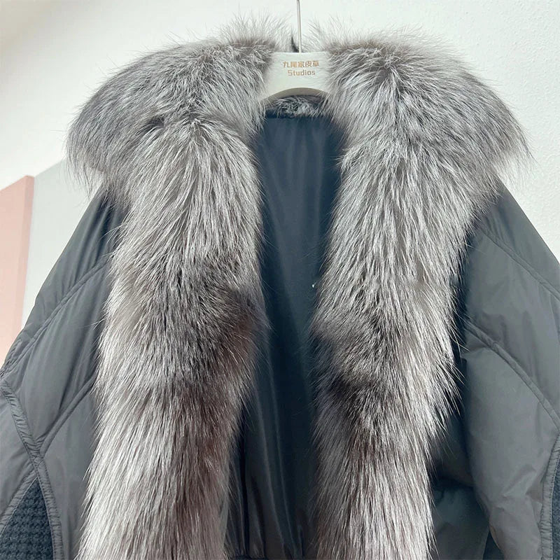 Winter Women Faux Fur Collar Short  Down Coat