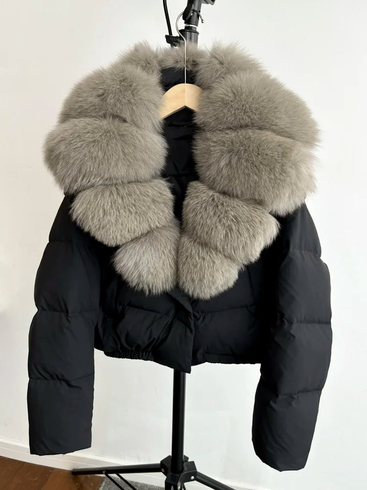 Women Fur Collar  Winter Women Puffer Jacket Duck Down Jackets Coats