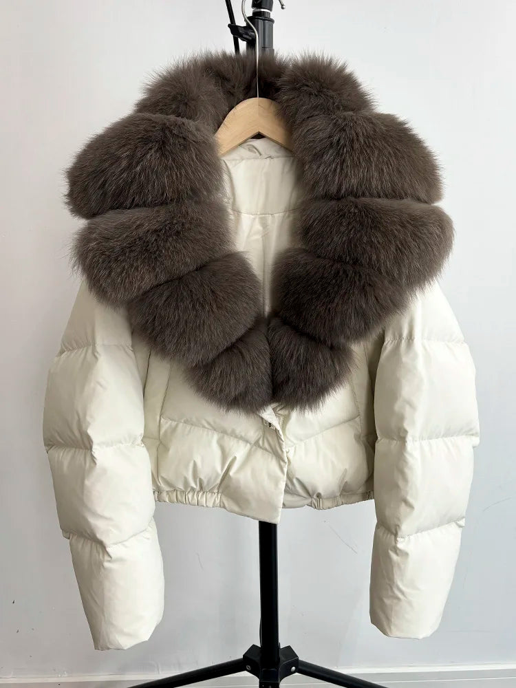 Women Fur Collar  Winter Women Puffer Jacket Duck Down Jackets Coats