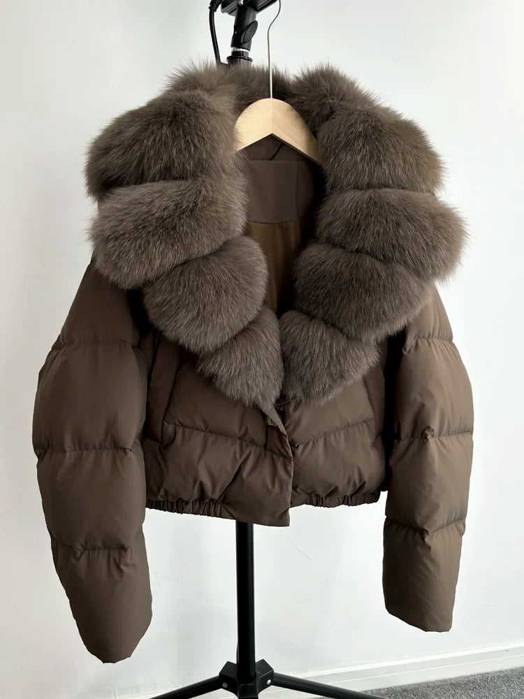 Women Fur Collar  Winter Women Puffer Jacket Duck Down Jackets Coats