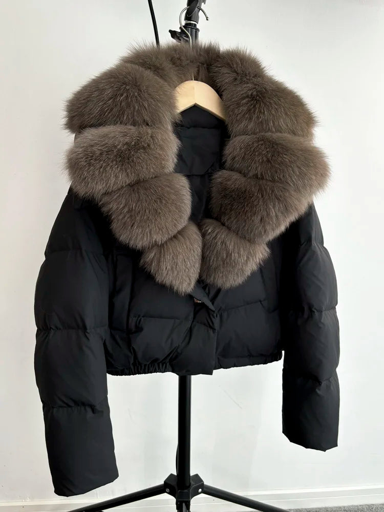 Women Fur Collar  Winter Women Puffer Jacket Duck Down Jackets Coats