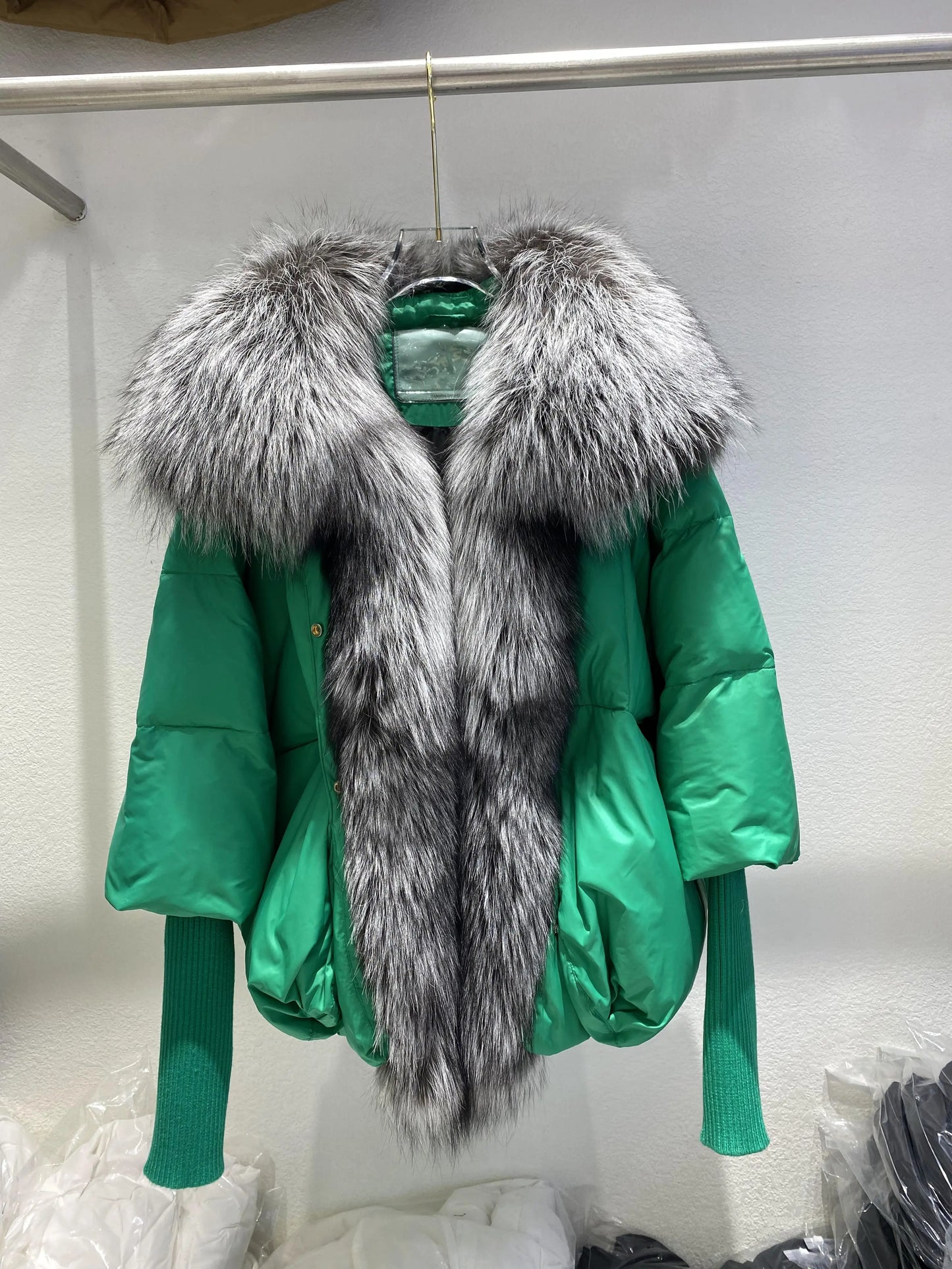 Fashion Winter Fox Fur Collar Women Warm Short Jacket Outerwear