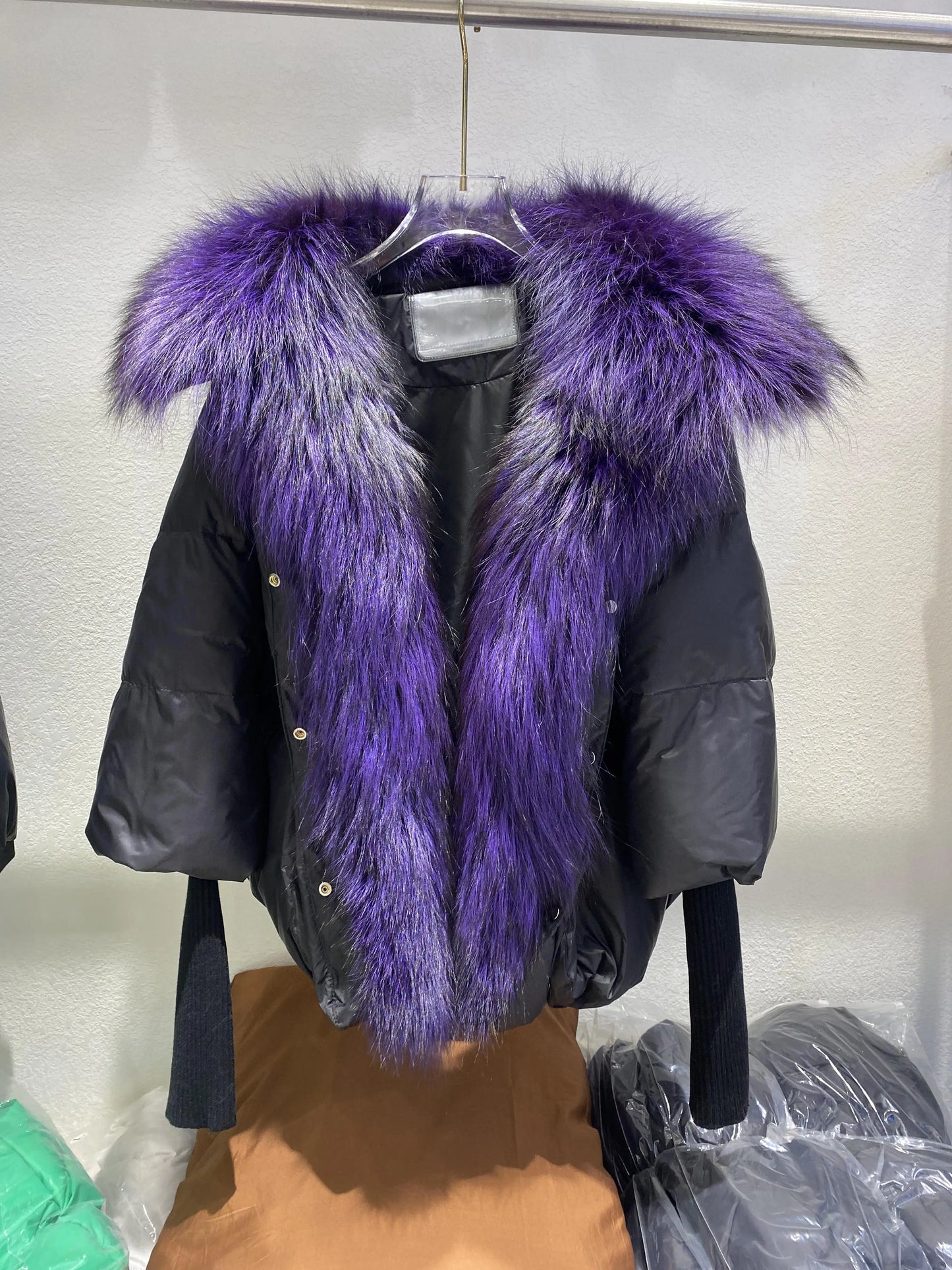 Fashion Winter Fox Fur Collar Women Warm Short Jacket Outerwear