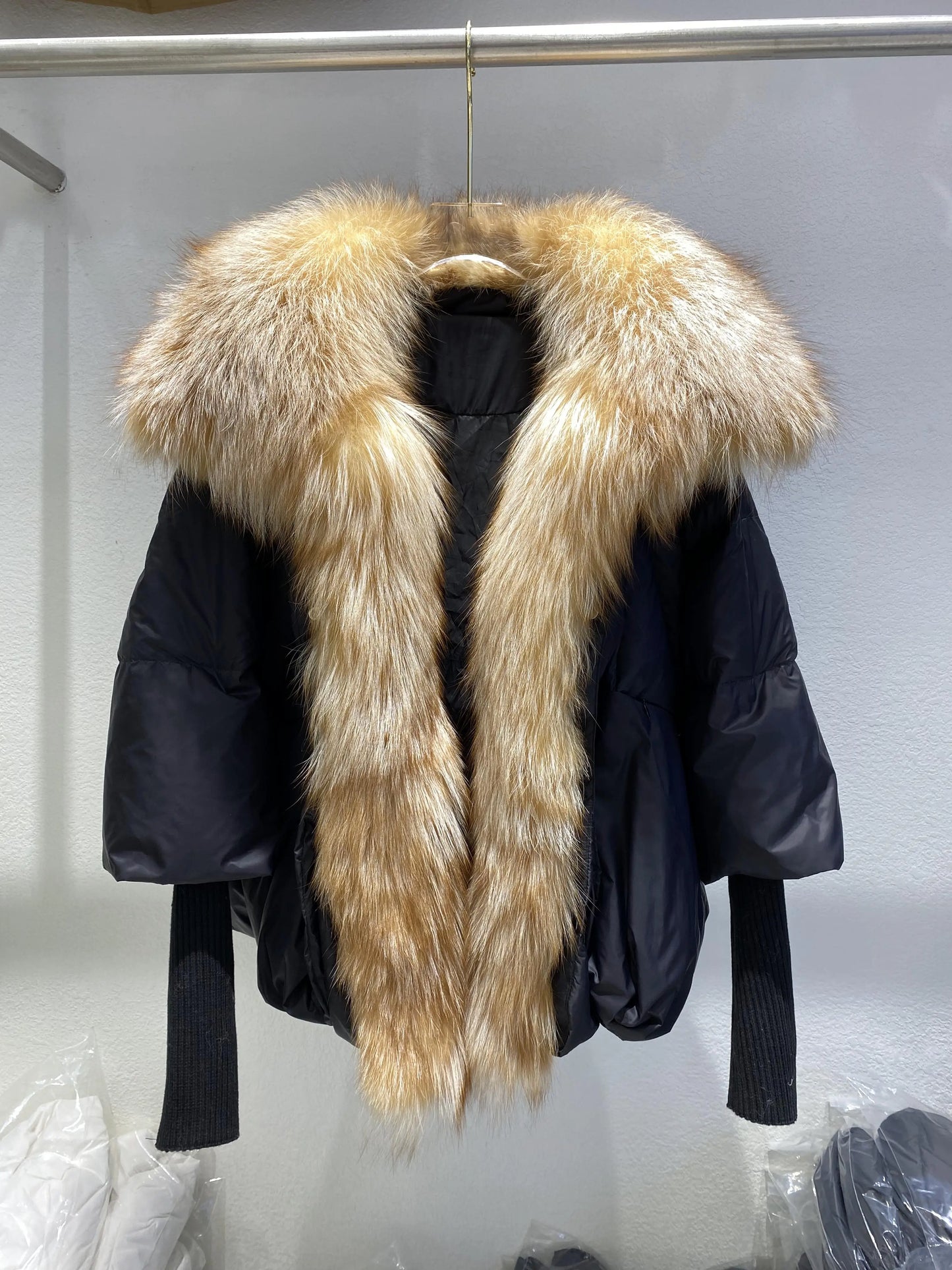 Fashion Winter Fox Fur Collar Women Warm Short Jacket Outerwear